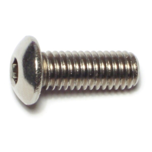Midwest Fastener 3/8"-16 Socket Head Cap Screw, Button, Plain 18-8 Stainless Steel, 1 in Length, 6 PK 72072 - main
